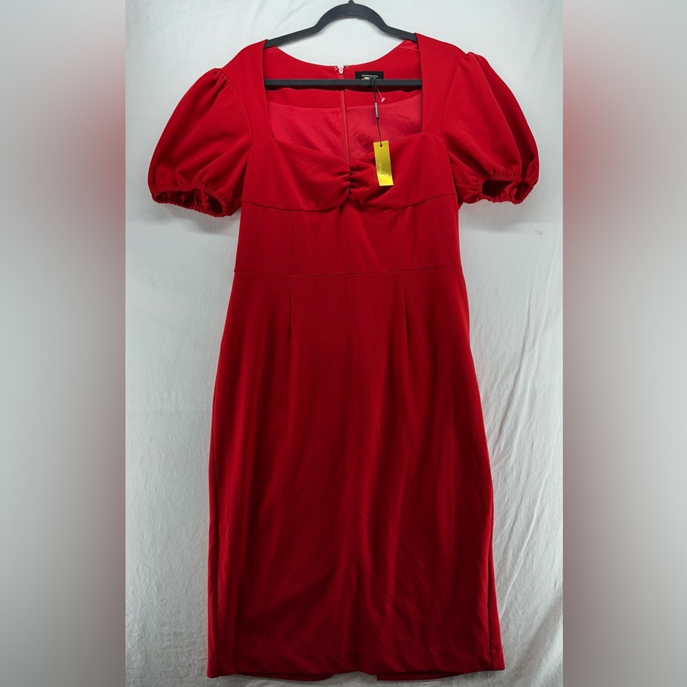 Alexia‎ Admor Sheath Dress Size XL Red Crepe Balloon Sleeve Holiday Cocktail